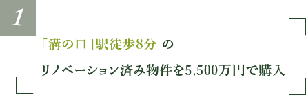 「溝の口」駅徒歩8分のリノベーション済み物件を5,500万円で購入