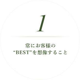 常にお客様の “BEST”を想像すること