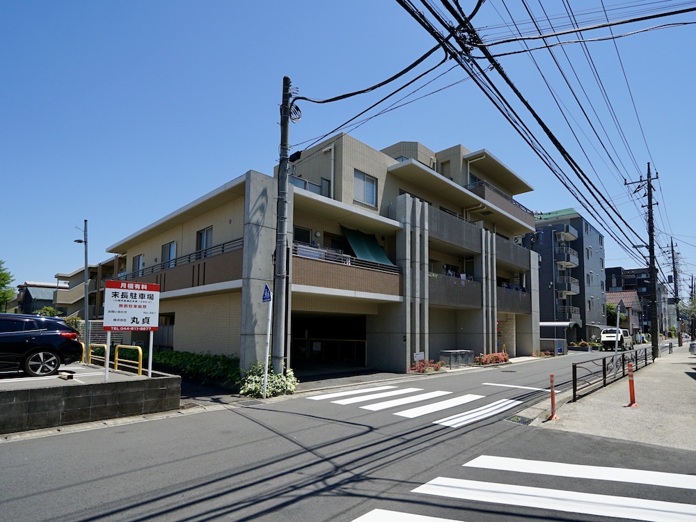 庭が景色となる、グレージュの家