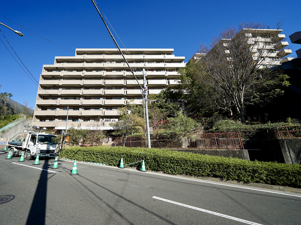 緑地と公園の緑に包まれる家